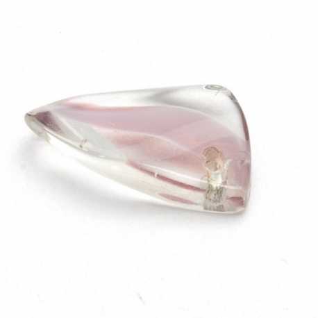 Hanger, glas, brokje, transparant/wit/paars, 20 x 10 mm (8 st.)