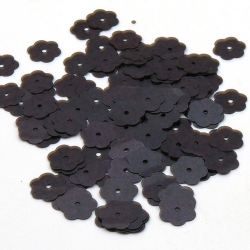 Lovertjes, bloem, zwart, 10 mm (50 gram)