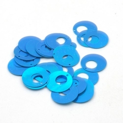 Lovertjes, rond, retro, blauw, AB, 10 mm (50 gram)