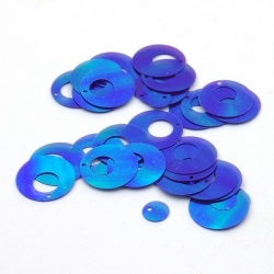 Lovertjes, rond, retro, paars/blauw, AB, 10 mm (50 gram)