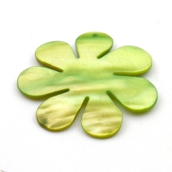 Schelp, hanger, bloem, groen, 48 mm (1 st.)