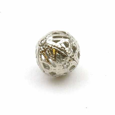 Filligrain, Metalen kraal, rond, zilver, 14 mm (3 st.)