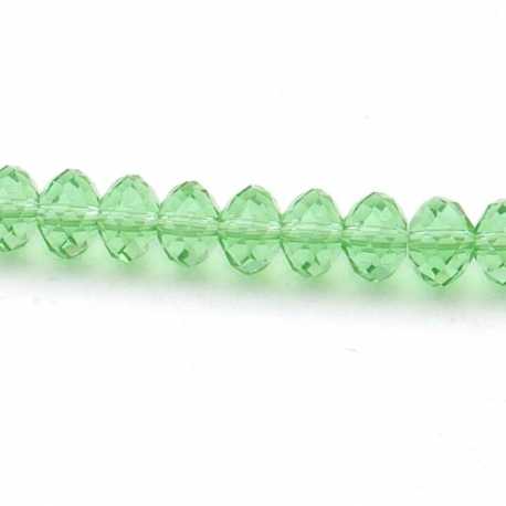 Facetkraal, donut, groen, 6 x 8 mm (streng)