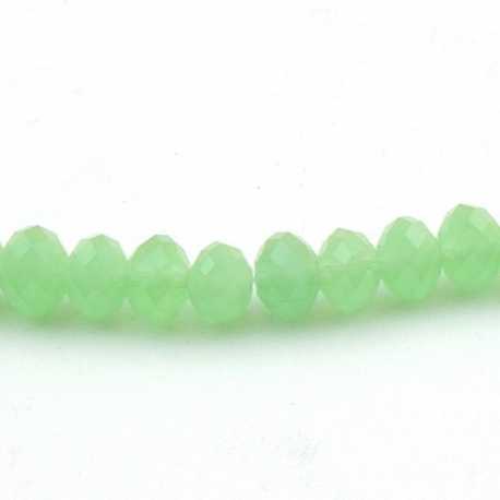 Facetkraal, donut, groen, AB, 6 x 8 mm (streng)