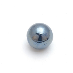 Keramiek kraal, rond, antraciet, metallic, 18 mm (3 st.)