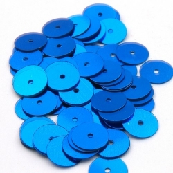 Lovertjes, rond, blauw, 10 mm (50 gram)