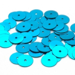 Lovertjes, rond, blauw, 10 mm (50 gram)