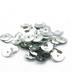 Lovertjes, rond, zilver, 8 mm (50 gram)
