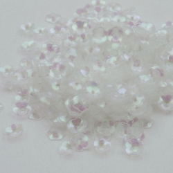Lovertjes, bloem, wit, AB, 6 mm (50 gram)