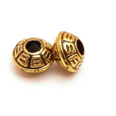 Metallook kraal, disc, goud, 7 x 10 mm (10 st.)