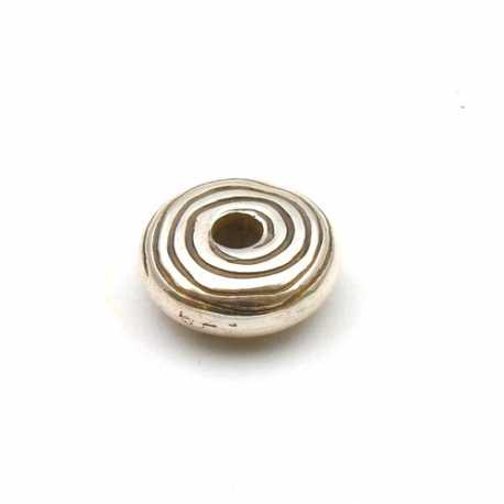 Metallook kraal, disc, zilver, 8 x 20 mm (5 st.)