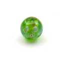 Lampwork kraal met strass, rond, groen, 14 mm (5 st.)