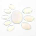 Cabochon, halfedelsteen, Opaliet, wit (synthetische maansteen), ovaal (1 set)