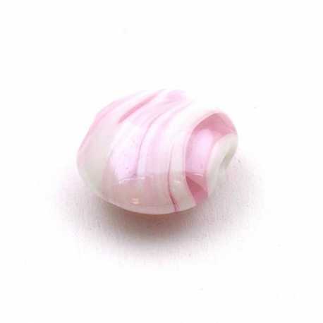 Glaskraal, rond (plat), roze, 20 mm (3 st.)