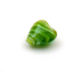 Glaskraal, hart, groen, 14 mm (5 st.)