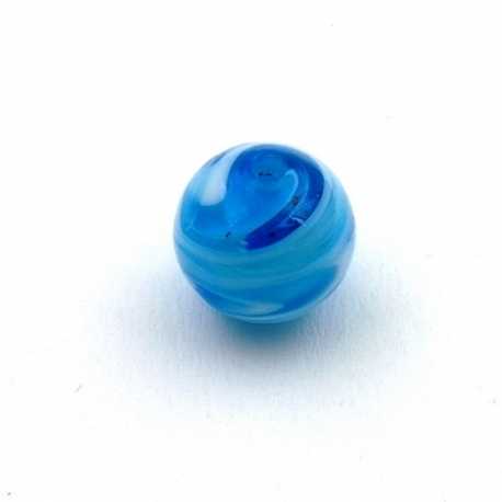 Glaskraal, rond, blauw, 14 mm (3 st.)