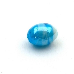 Glaskraal, ovaal, blauw, 14 mm (5 st.)