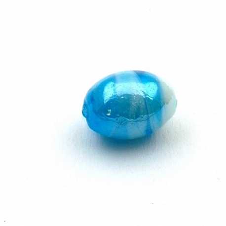 Glaskraal, ovaal, blauw, 14 mm (5 st.)