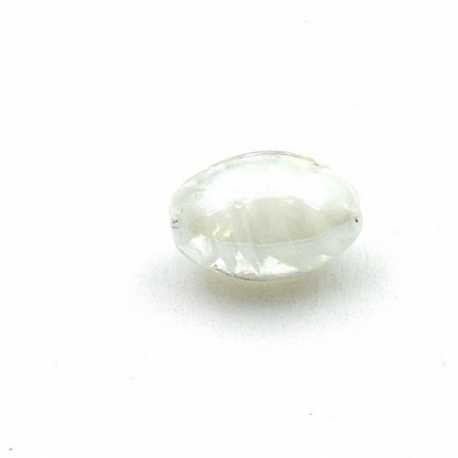 Glaskraal, ovaal, wit, 14 mm (5 st.)