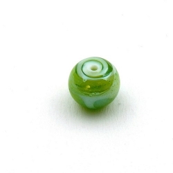 Glaskraal, rond, groen, 12 mm (5 st.)