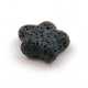 Lava kraal, bloem, zwart, 20 mm (5 st.)