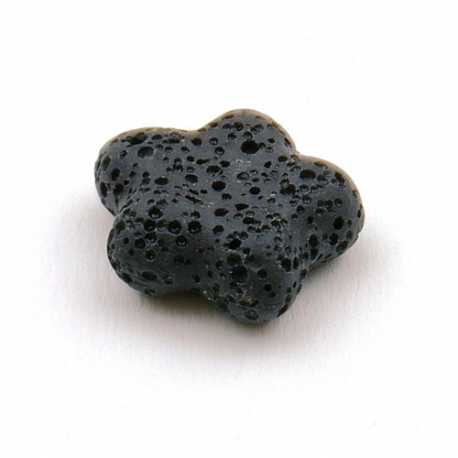 Lava kraal, bloem, zwart, 20 mm (5 st.)