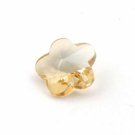 Glashanger, bloem met facetten, champagne, 28 mm (1 st.)