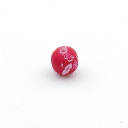 Fimokraal, rond, roze, 8 mm (10 st.)
