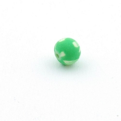 Fimokraal, rond, groen, 8 mm (10 st.)
