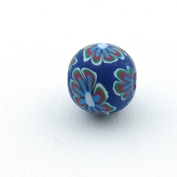 Fimokraal, rond, blauw, 14 mm (3 st.)