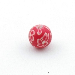 Fimokraal, rond, rood, 12 mm (5 st.)