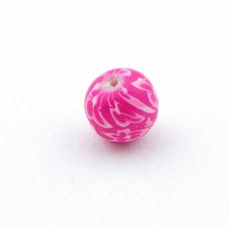 Fimokraal, rond, roze, 12 mm (5 st.)