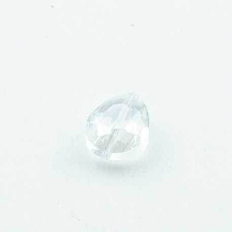 Glaskraal, druppel met facetten, transparant, 18 mm (3 st.)