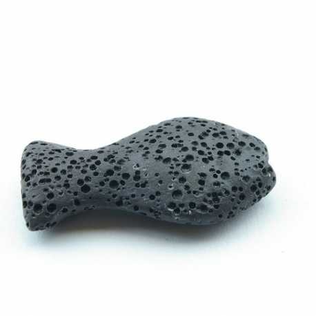Lava kraal, vis, zwart, 36 mm (3 st.)