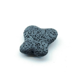 Lava kraal, vlinder, zwart, 30 mm (3 st.)