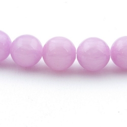 Gekleurd steen kraal, rond, roze, 6 mm (streng)