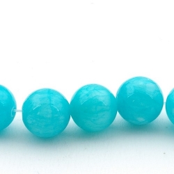 Gekleurd steen kraal, rond, blauw, 10 mm (10 st.)