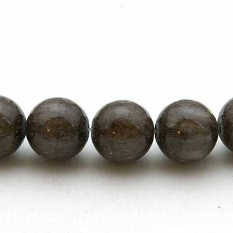 Gekleurd steen kraal, rond, bruin, 12 mm (5 st.)
