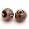 Keramiek kraal, rond, grijs, 12 mm (3 st.)