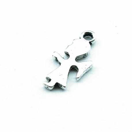 Metaal, bedel, zilver, engeltje, 18 mm (5 st.)