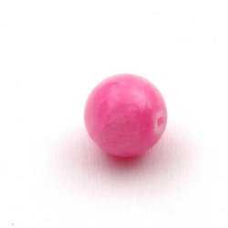 Gekleurd steen kraal, rond, roze, 14 mm (3 st.)