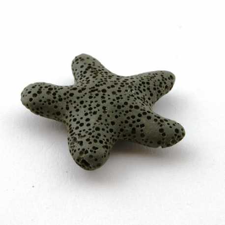 Lava kraal, zeester, legergroen, 36 mm (3 st.)