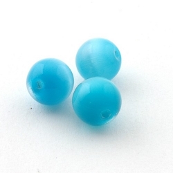Catseye kraal rond turquoise 10 mm (10 st.)