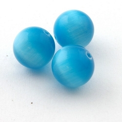 Catseye kraal rond turquoise 12 mm (5 st.)