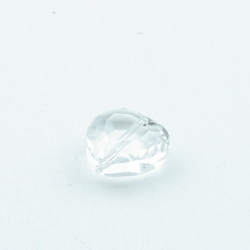 Glaskraal, hart met facetten, transparant, AB, 16 mm (3 st.)