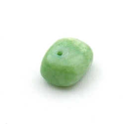 Gekleurd steen kraal, brok, groen, ca. 10 mm (streng)