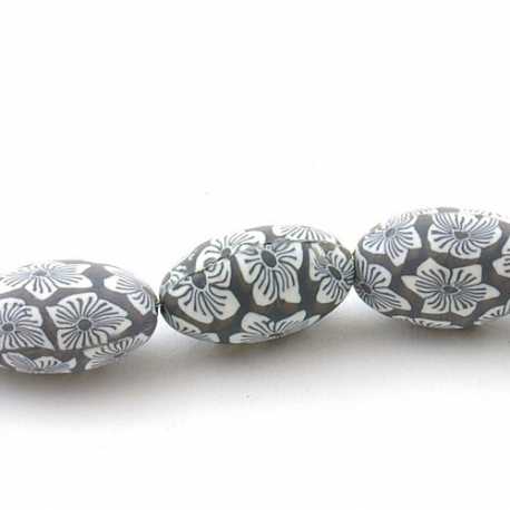 Fimokraal, ovaal, grijs, 30 x 20 mm (streng)