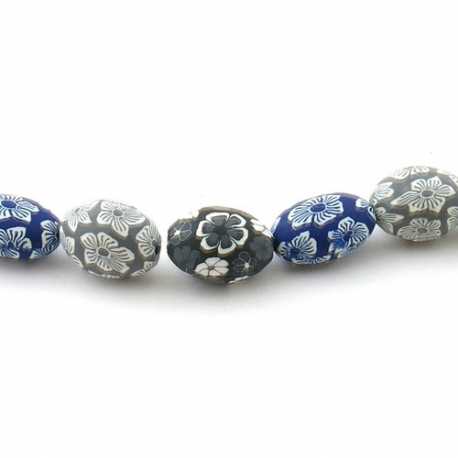 Fimokraal, ovaal, mix, 30 x 20 mm (streng)