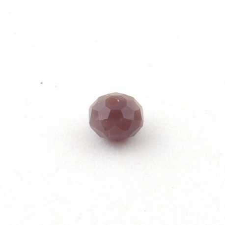 Glaskraal, disc met facetten, aubergine, 8 x 10 mm (10 st.)