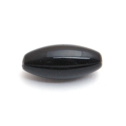 Glas kraal ovaal zwart 19x8mm (5 st.)